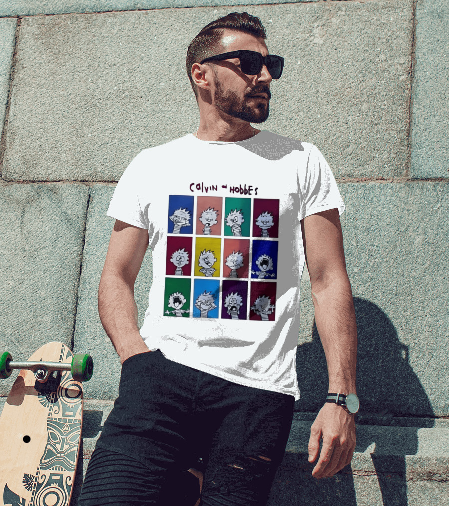 Calvin And Hobbes MoMa Pop Art Expression Panels T-Shirt