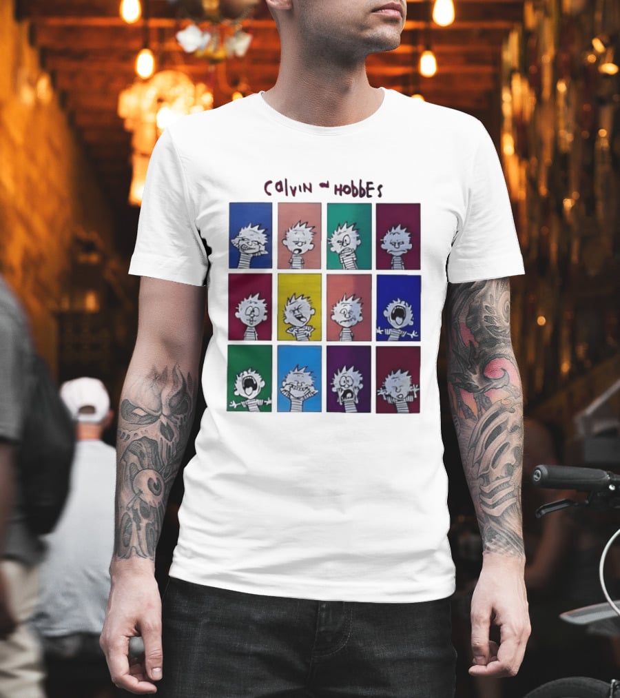 Calvin And Hobbes MoMa Pop Art Expression Panels T-Shirt
