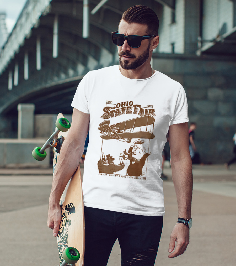 Ohio State Fair 1850 2026 July 29 August 9 Columbus Airplane And Animals T-Shirt