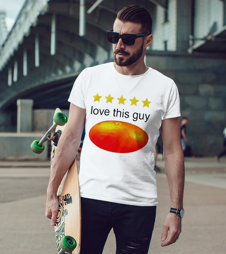 Five Yellow Stars Love This Guy Orange T-Shirt