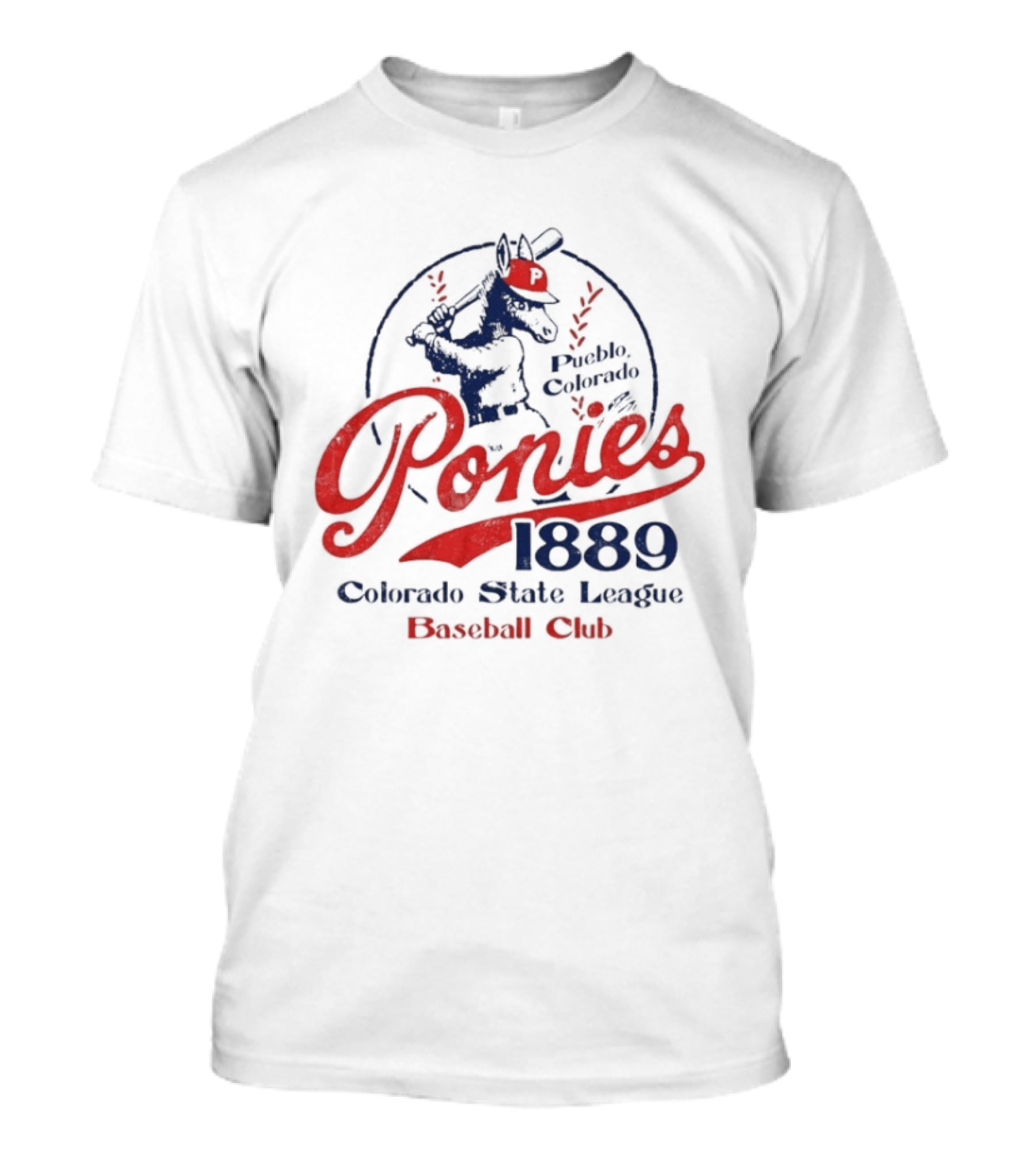 Ponies 1889 Colorado State League Baseball Club Retro Sports Memorabilia T-Shirt