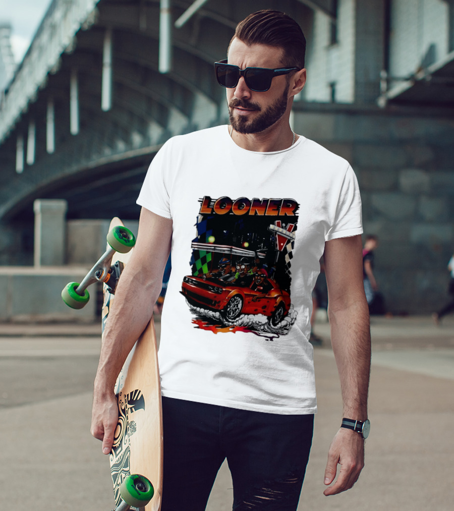 Looner Cartoon Car Race Adventure T-Shirt