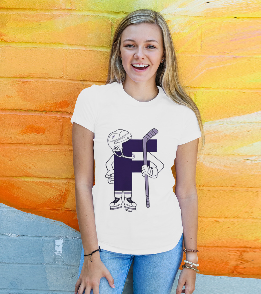 Minnesota Frost Hockey Character With Stick And Helmet T-Shirt