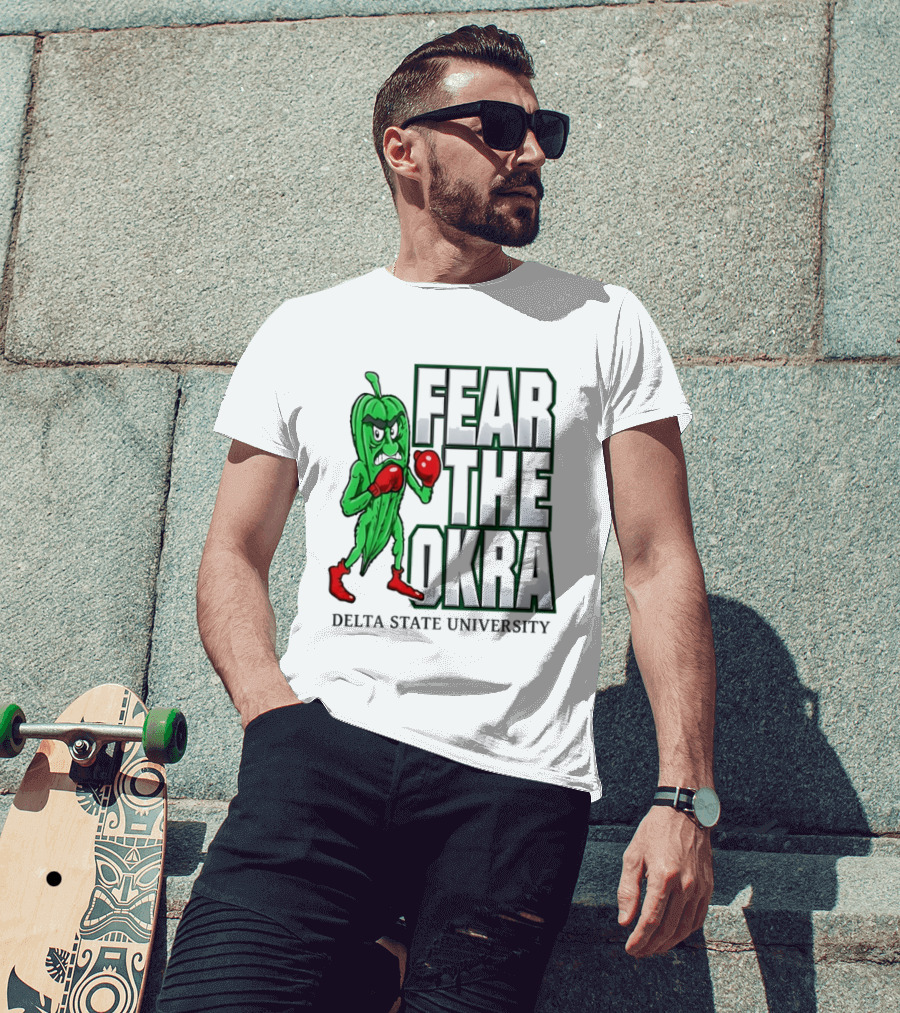 Fear The Okra Delta State University Boxing Okra T-Shirt