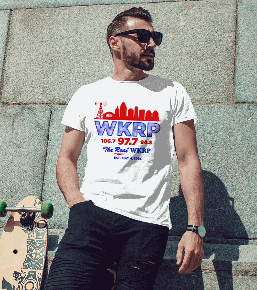 WKRP 106.7 97.7 94.5 The Real WKRP Est. May 4 2026 City Skyline T-Shirt
