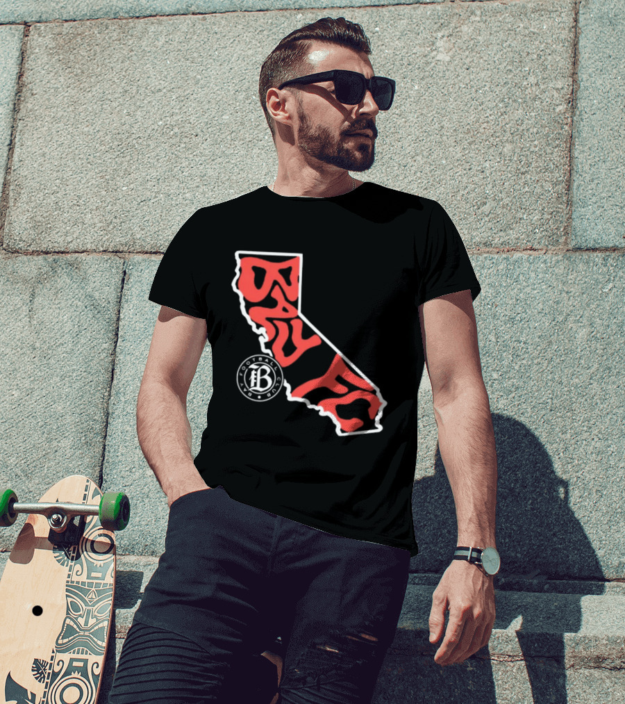 Bay FC Groovy Text California State Map Football Club T-Shirt