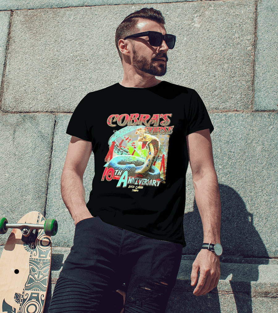 Cobra's Curse 10th Anniversary Busch Gardens Tampa Roller Celebration T-Shirt
