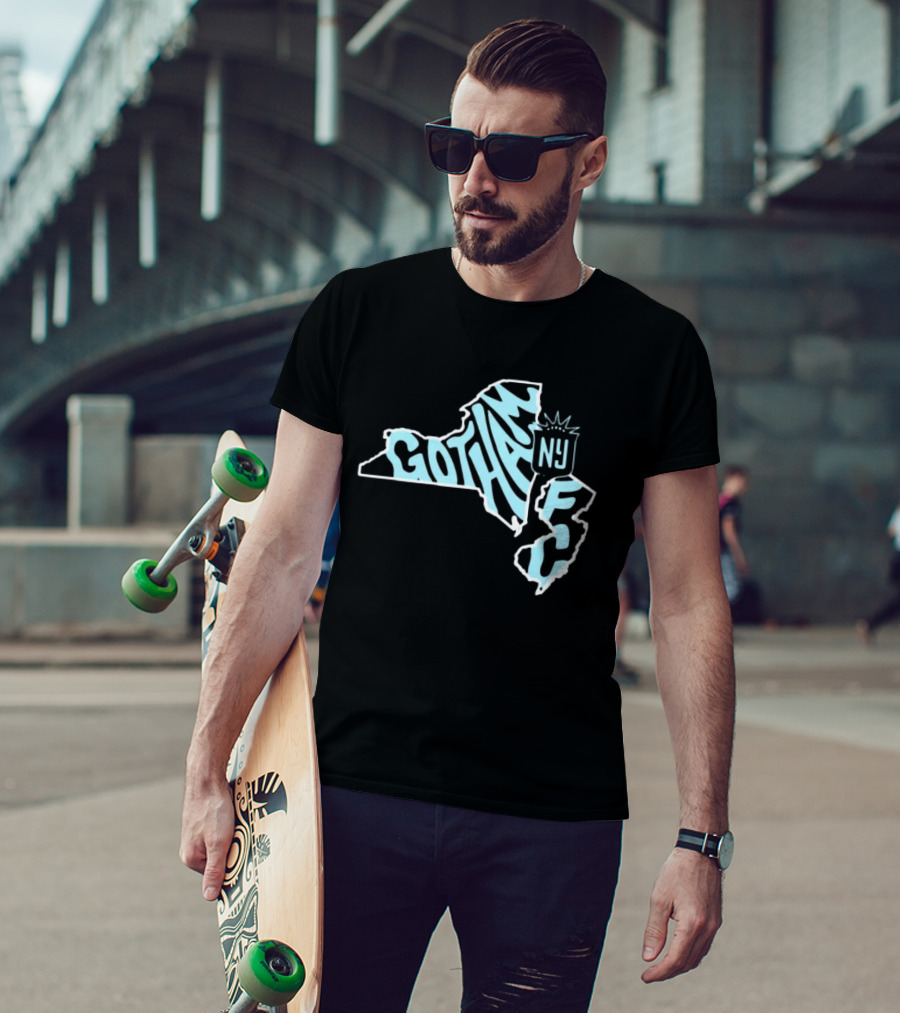 Gotham FC New Jersey New York State Groovy NY FC T-Shirt