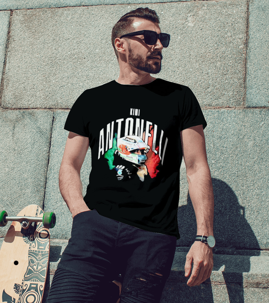 Kimi Antonelli AMG Petronas Formula One Team Racing Helmet Italian Flag T-Shirt