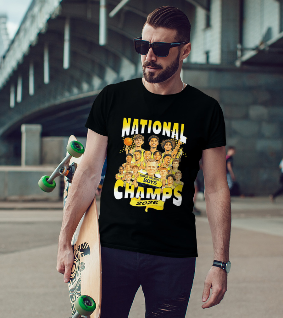 Michigan Wolverines National Champs 2026 Shock The World Boys T-Shirt