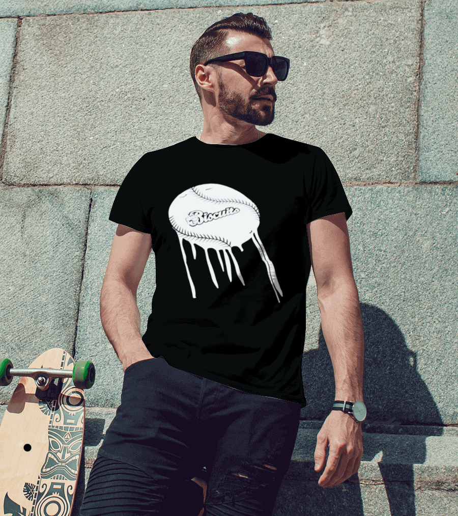 Montgomery Biscuits Baseball Dripping Melted Effect T-Shirt