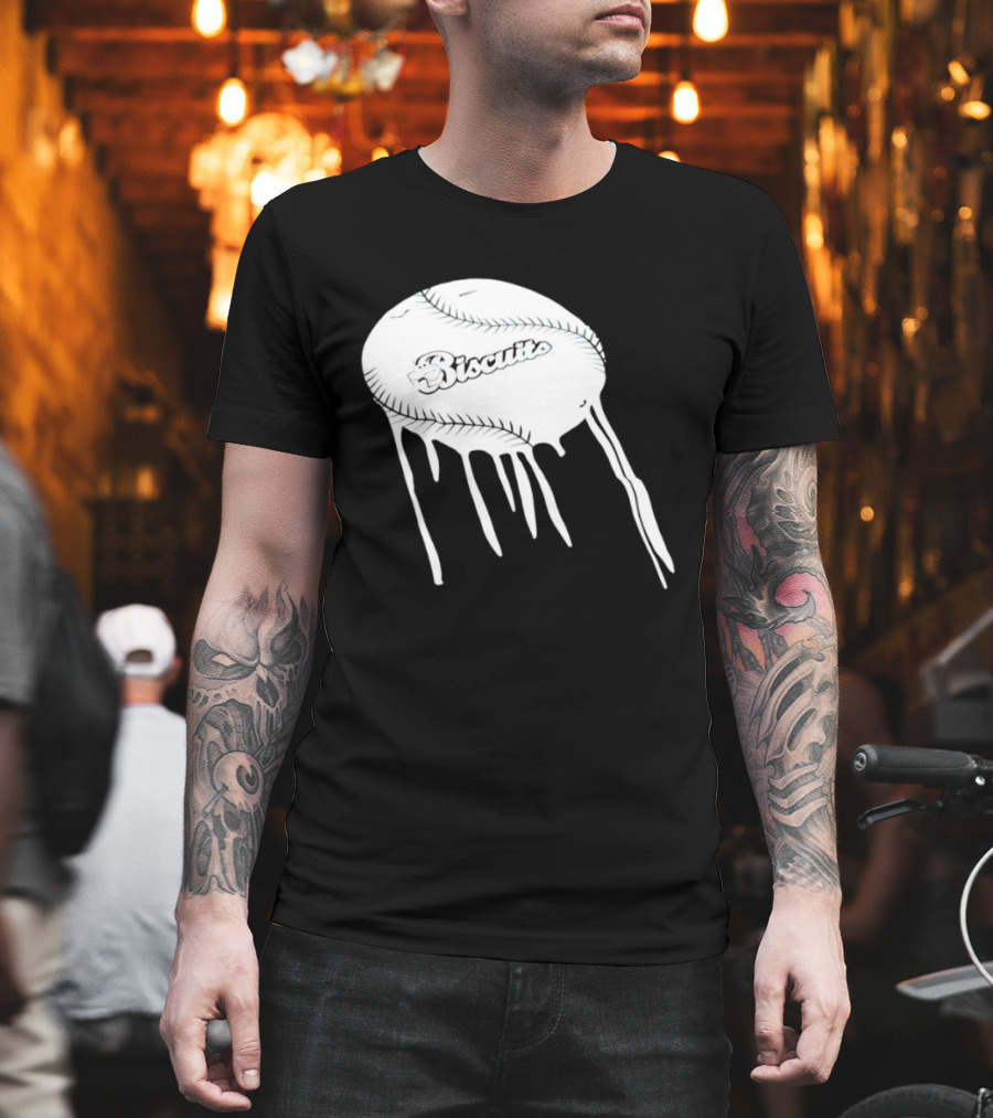 Montgomery Biscuits Baseball Dripping Melted Effect T-Shirt