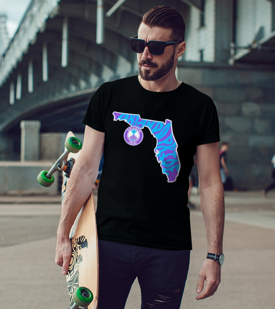 Orlando Pride Groovy State Of Florida Map Team T-Shirt