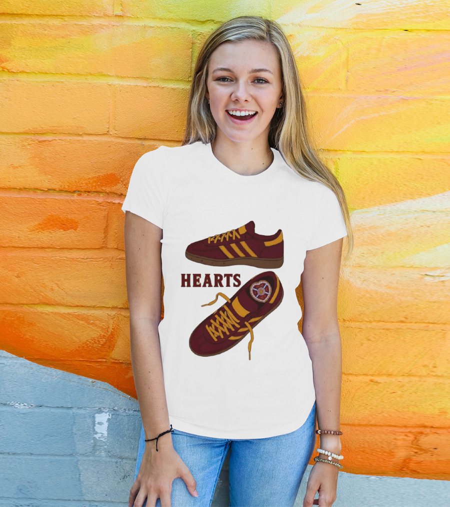 Hearts Casuals 1874 Maroon And Gold Shoes T-Shirt