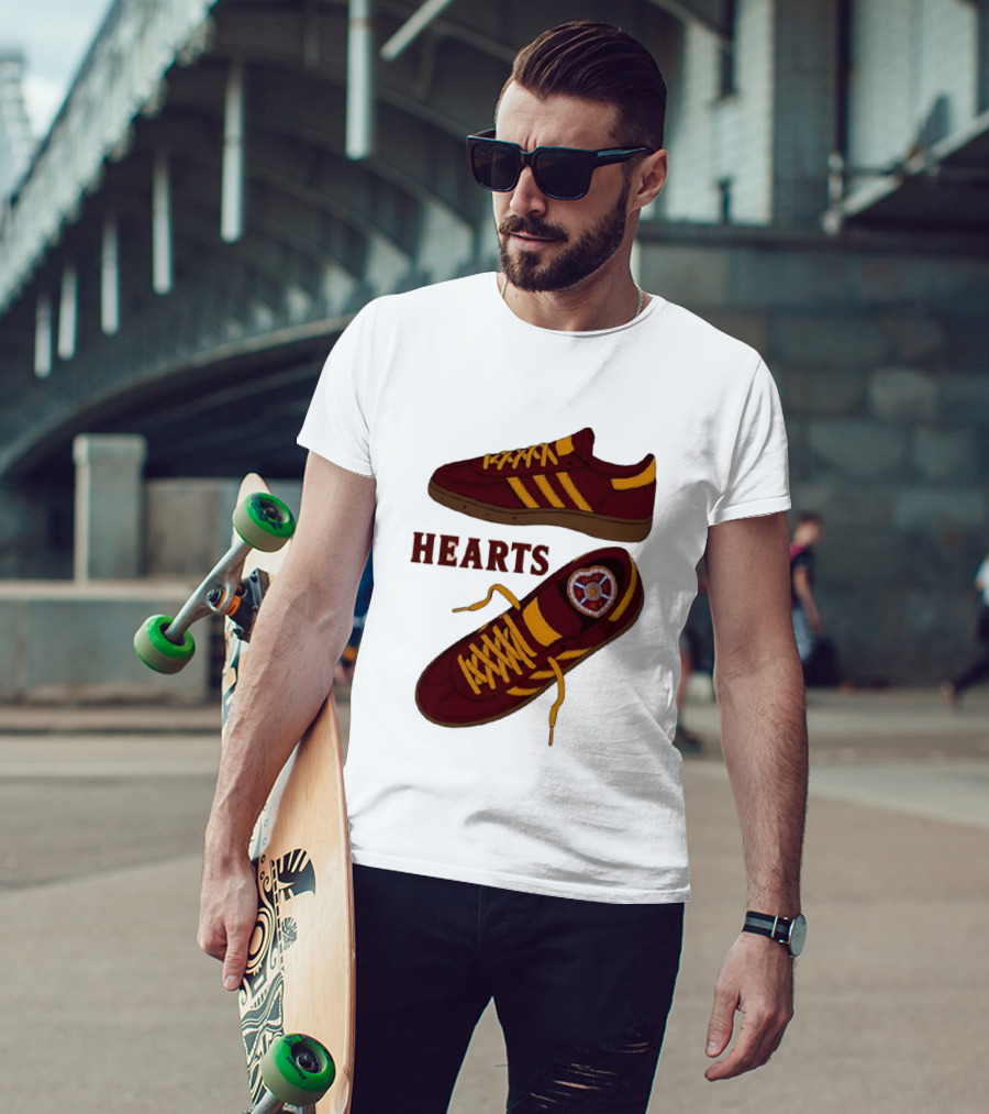 Hearts Casuals 1874 Maroon And Gold Shoes T-Shirt