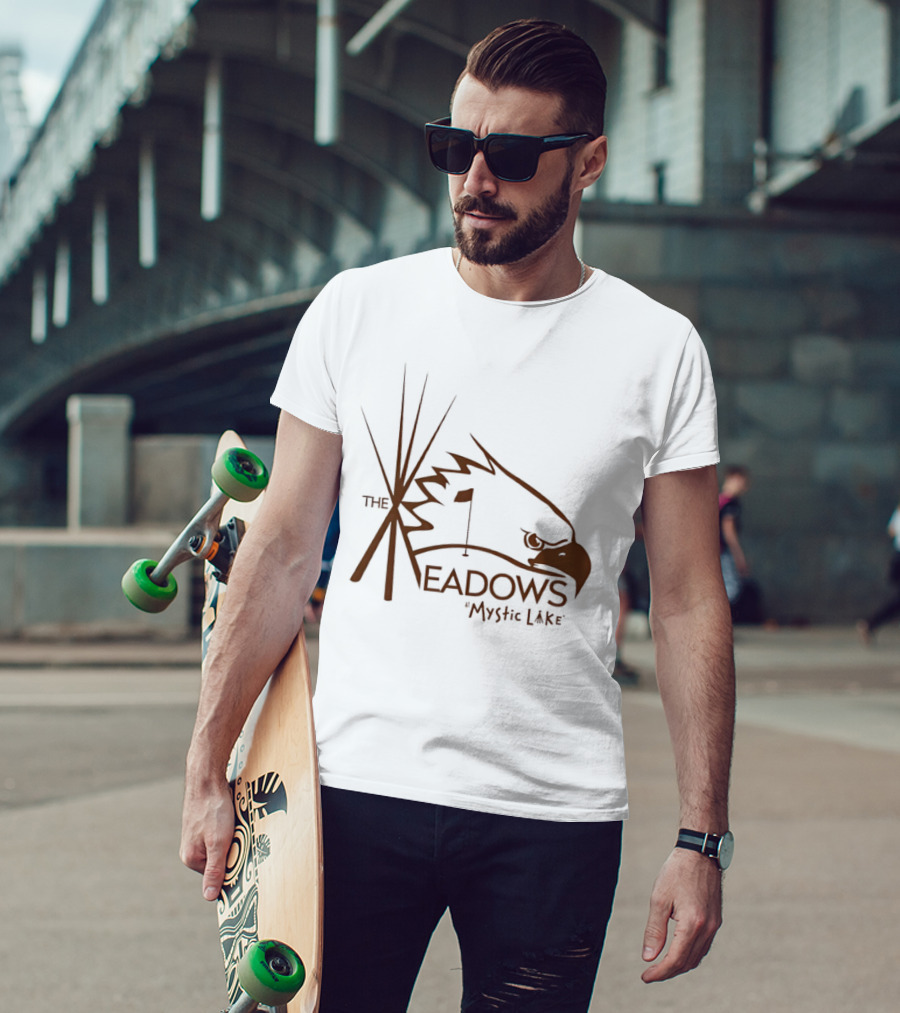 The Meadows Mystic Lake Golf With Eagle And Flag T-Shirt