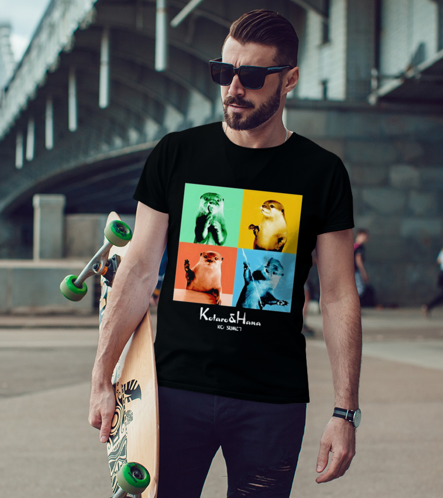 Kotaro And Hana Otters Pop Art Kotsumet T-Shirt
