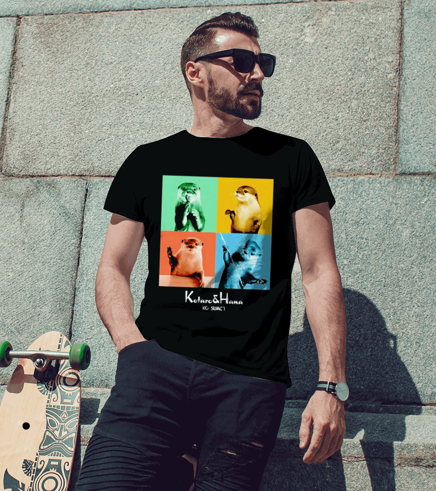 Kotaro And Hana Otters Pop Art Kotsumet T-Shirt
