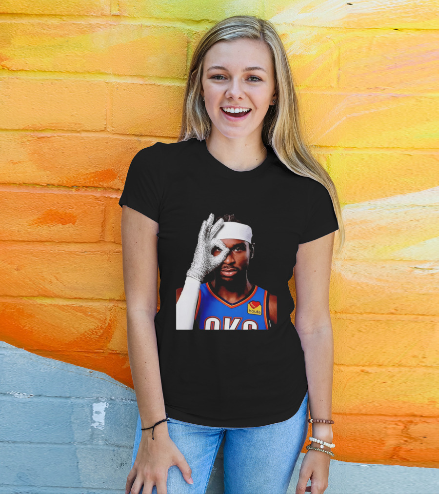 Shai Gilgeous Alexander OKC Thunders Houta Jersey Iceman Glove Gesture T-Shirt