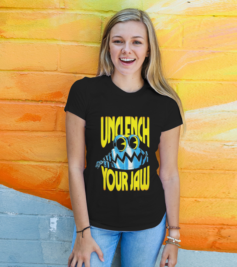 Unclench Your Jaw Blue Metal Trap Cartoon T-Shirt