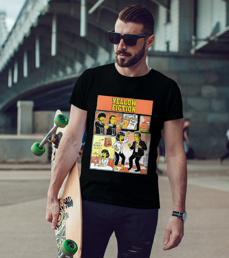 Yellow Fiction Royale Cheese Dance Champions Jack Rabbit Slim's T-Shirt
