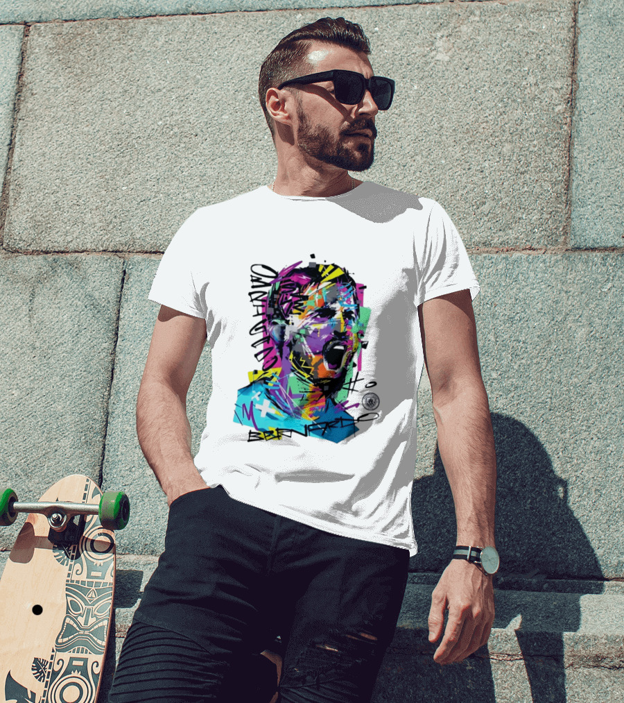 Bernardo Silva Manchester City FC 2026 Dynamic Paint Explosion T-Shirt