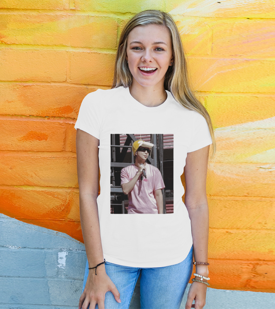 Namjoon Wearing Psyduck Hat Pink T T-Shirt