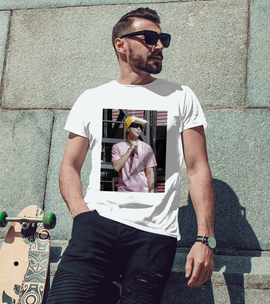 Namjoon Wearing Psyduck Hat Pink T T-Shirt