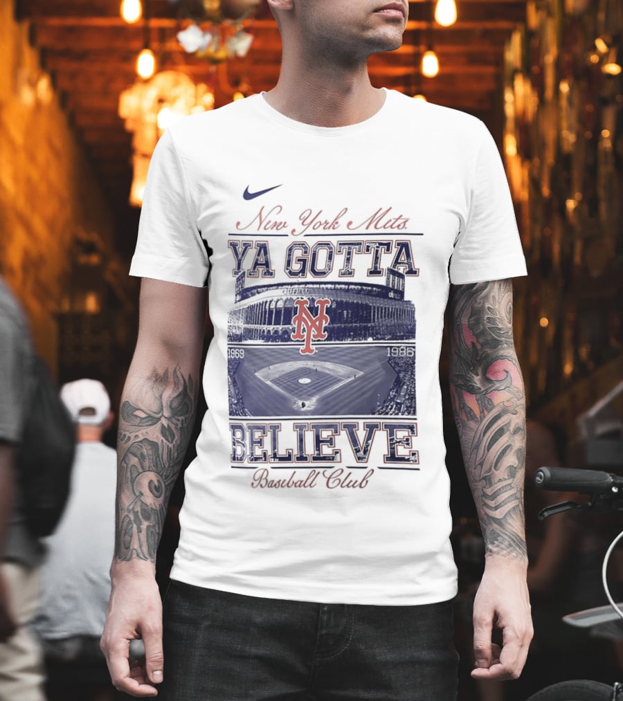 New York Mets Ya Gotta Believe Baseball Club 1969 1986 Nike T-Shirt