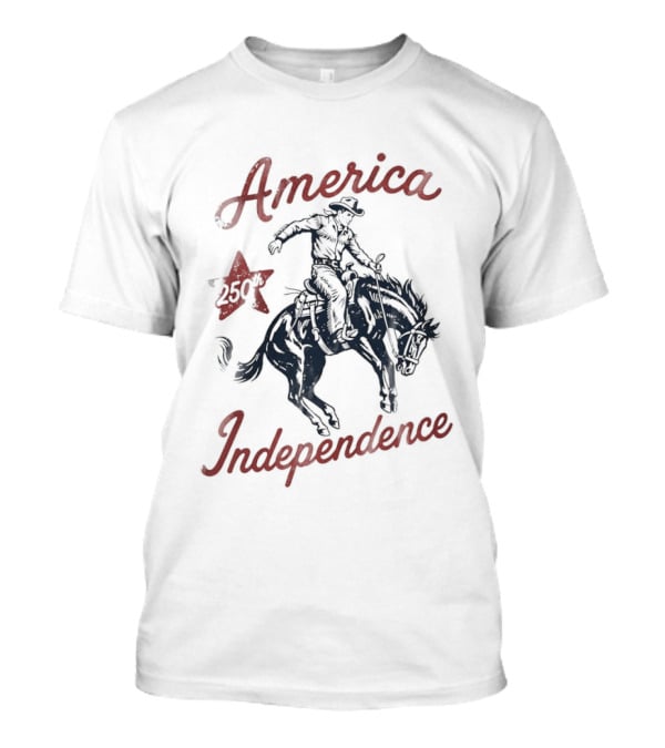 America Independence Cowboy 250th Anniversary USA Independence Day T-Shirt
