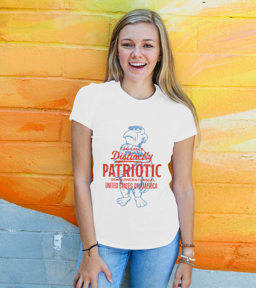 Sam Eagle Distinctly Patriotic Semiquincentennial United States Of America T-Shirt