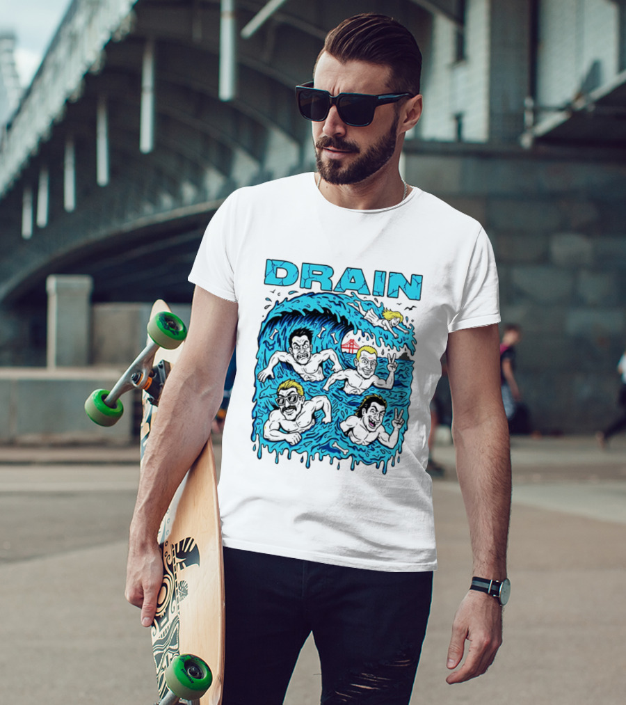 Drain Band Butthole Surfers Caricature Wave Surf T-Shirt