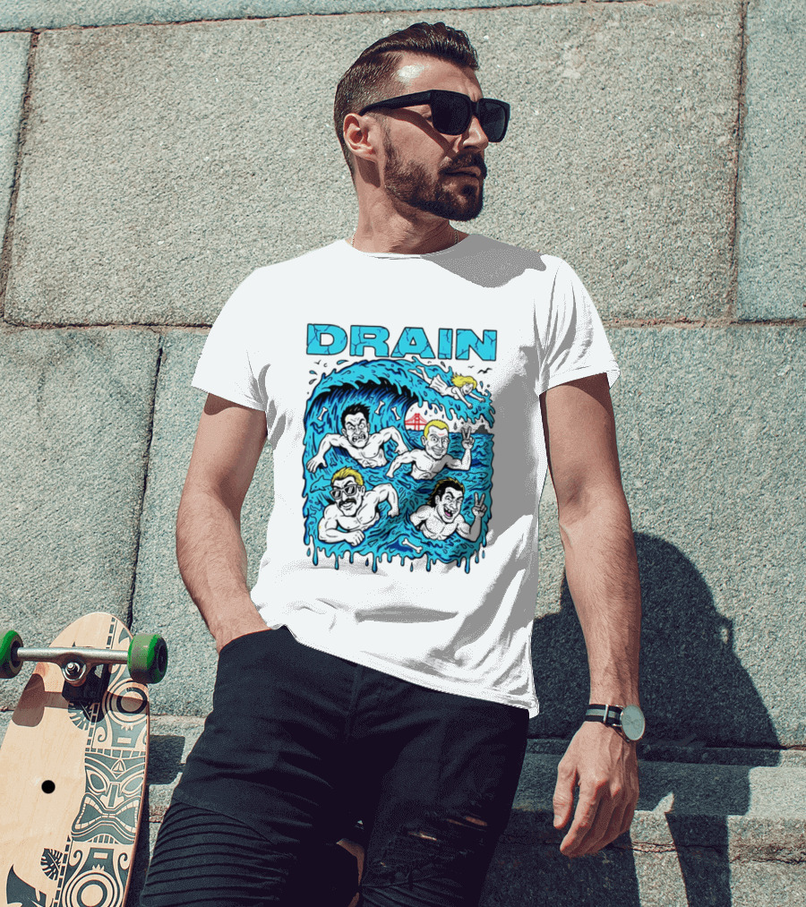 Drain Band Butthole Surfers Caricature Wave Surf T-Shirt