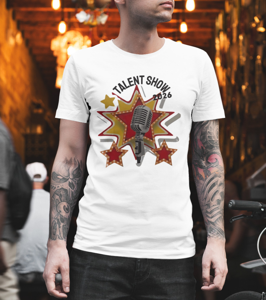 Talent Show 2026 Star Performer Mic And Stars T-Shirt