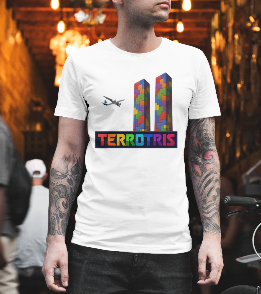 Terrortris Tetris Block Towers With Plane T-Shirt