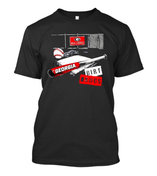 Georgia Bulldogs Baseball Dirt Dawgs Field Bat And Ball T-Shirt