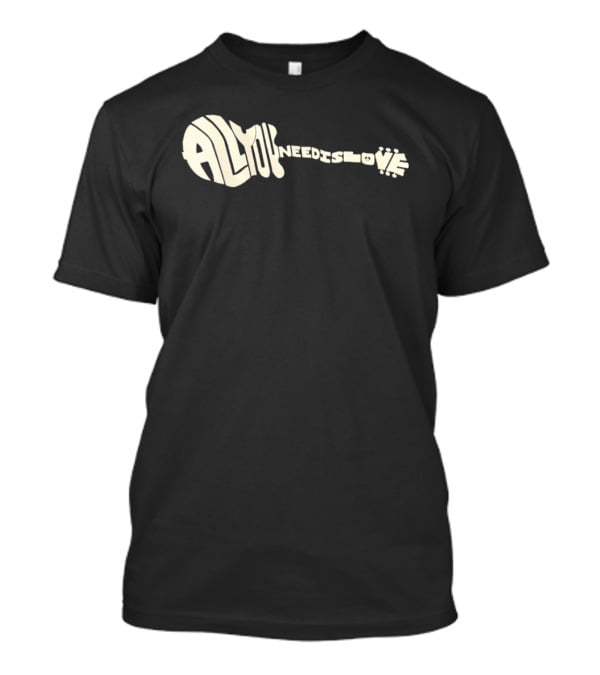 All You Need Is Love Peace And Music Guitar T-Shirt