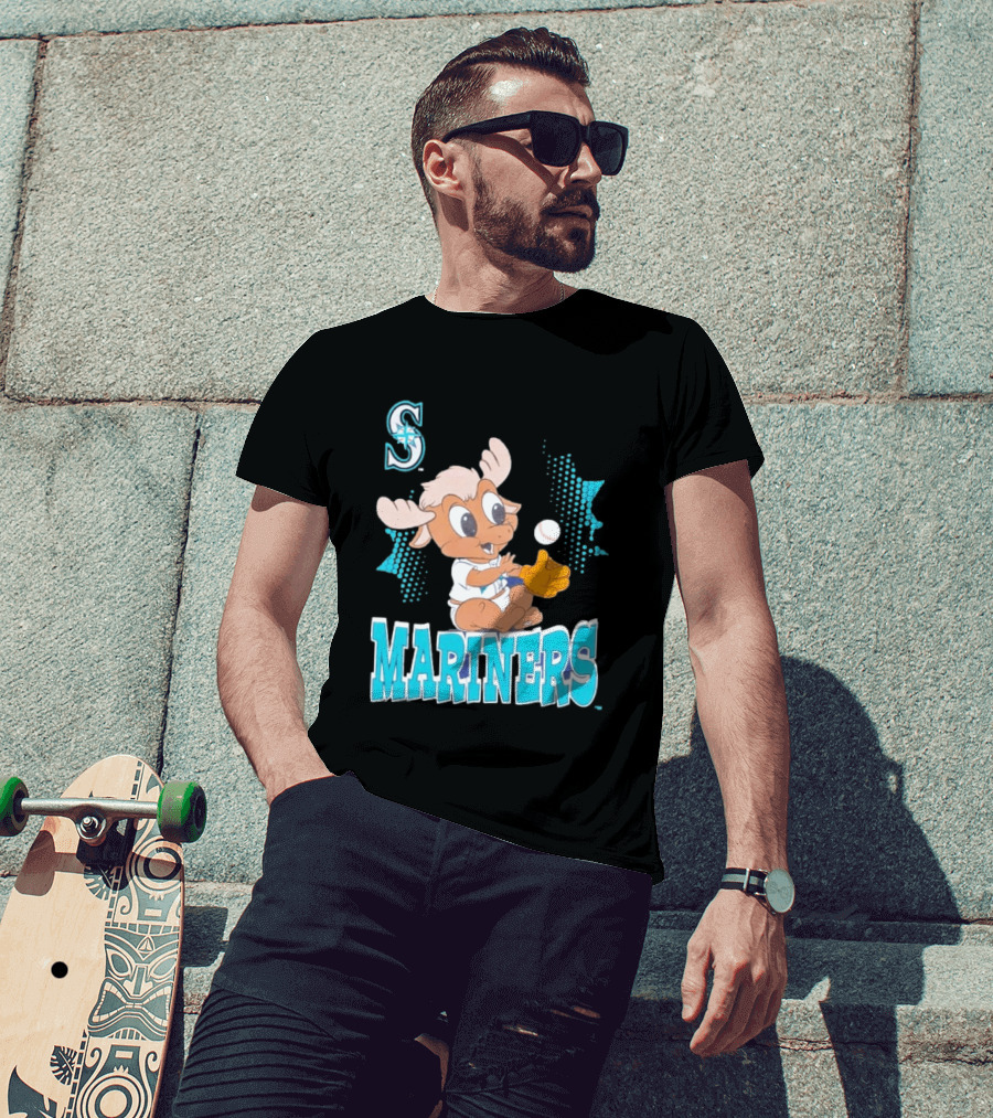 Seattle Mariners Baby Moose Rookie Baseball Glove Mariners T-Shirt