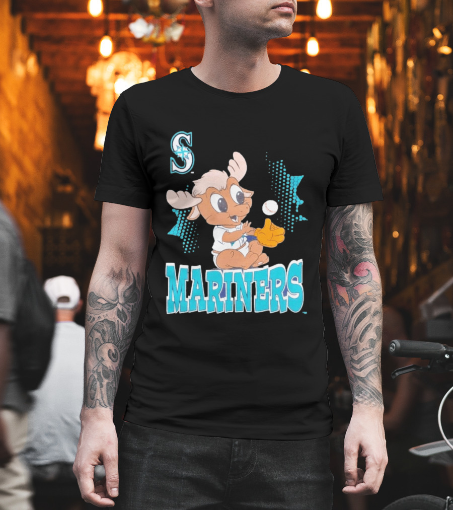 Seattle Mariners Baby Moose Rookie Baseball Glove Mariners T-Shirt