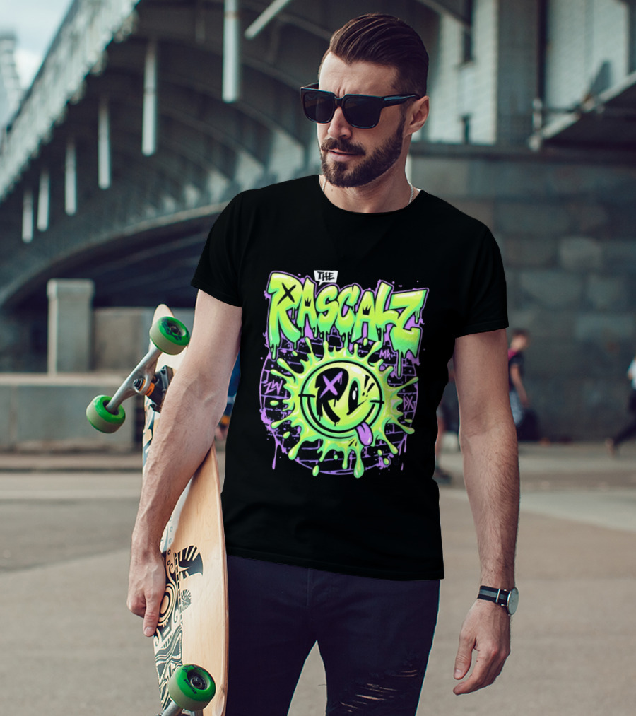 The Rascalz AEW Slime Smiley Graffiti T-Shirt