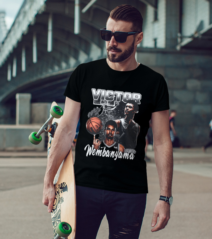 Victor Wembanyama Spurs Basketball Dunk Spinning Posing T-Shirt