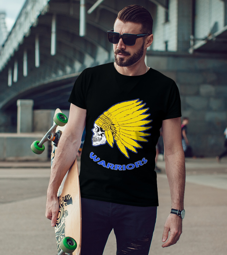Warriors Fearless Spirit Skull Yellow Headdress T-Shirt