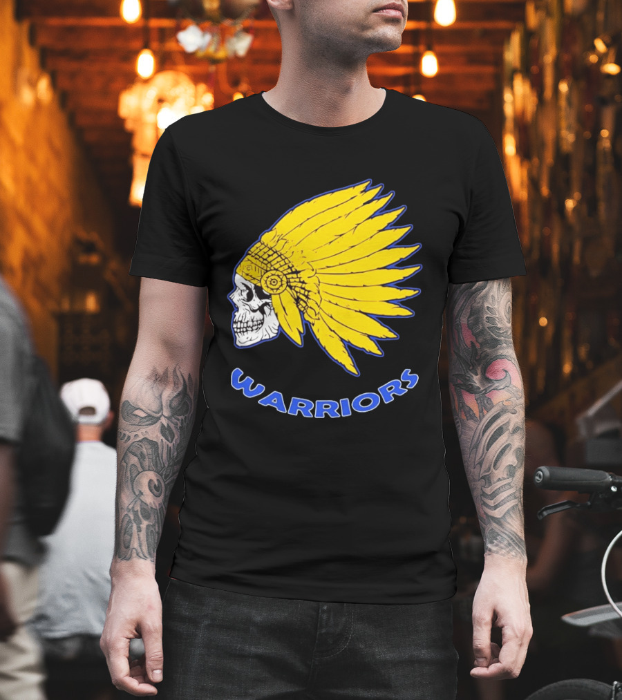 Warriors Fearless Spirit Skull Yellow Headdress T-Shirt