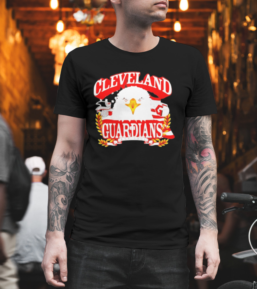 Cleveland Guardians Bald Eagle American Flag Baseball Est 1901 T-Shirt