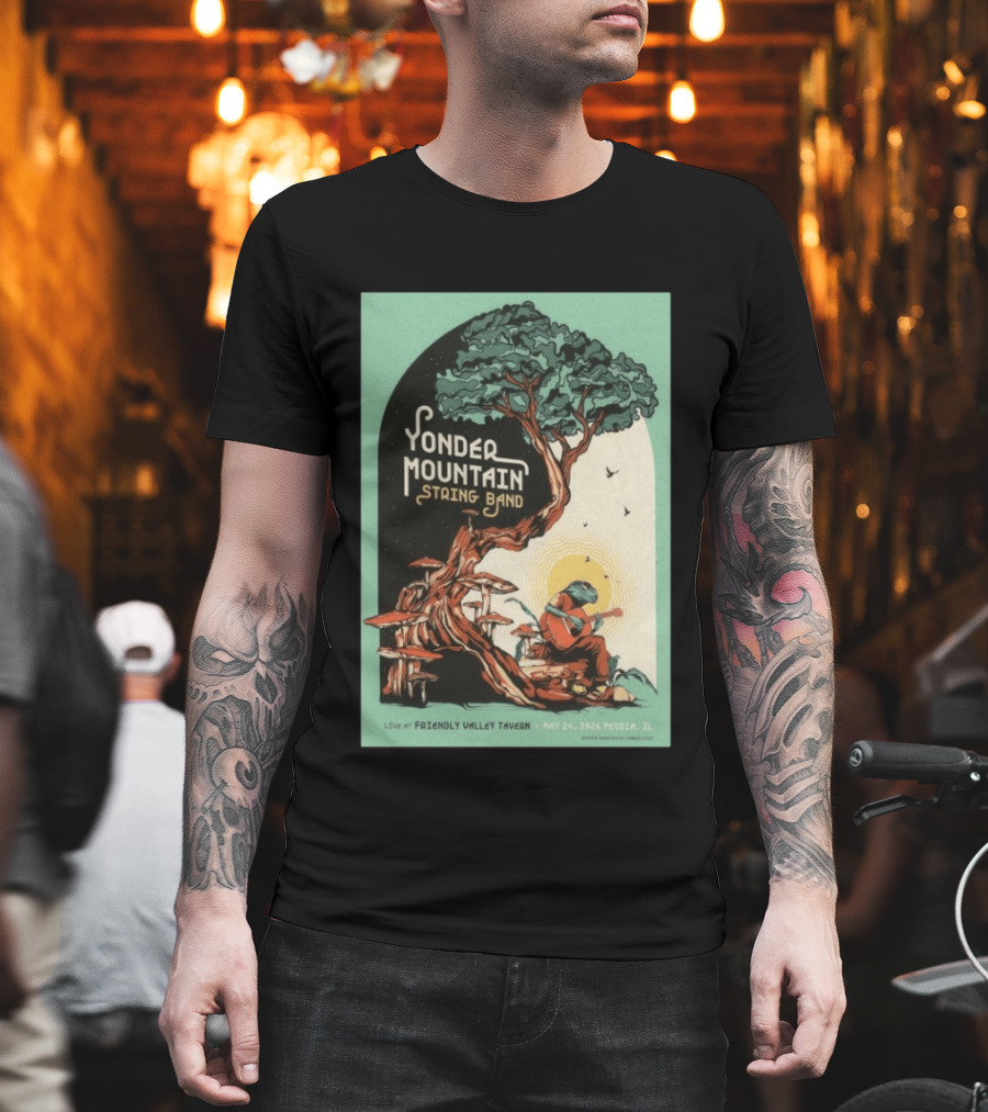 Yonder Mountain String Band Live At Friendly Valley Tavern Peoria IL May 24 2026 T-Shirt
