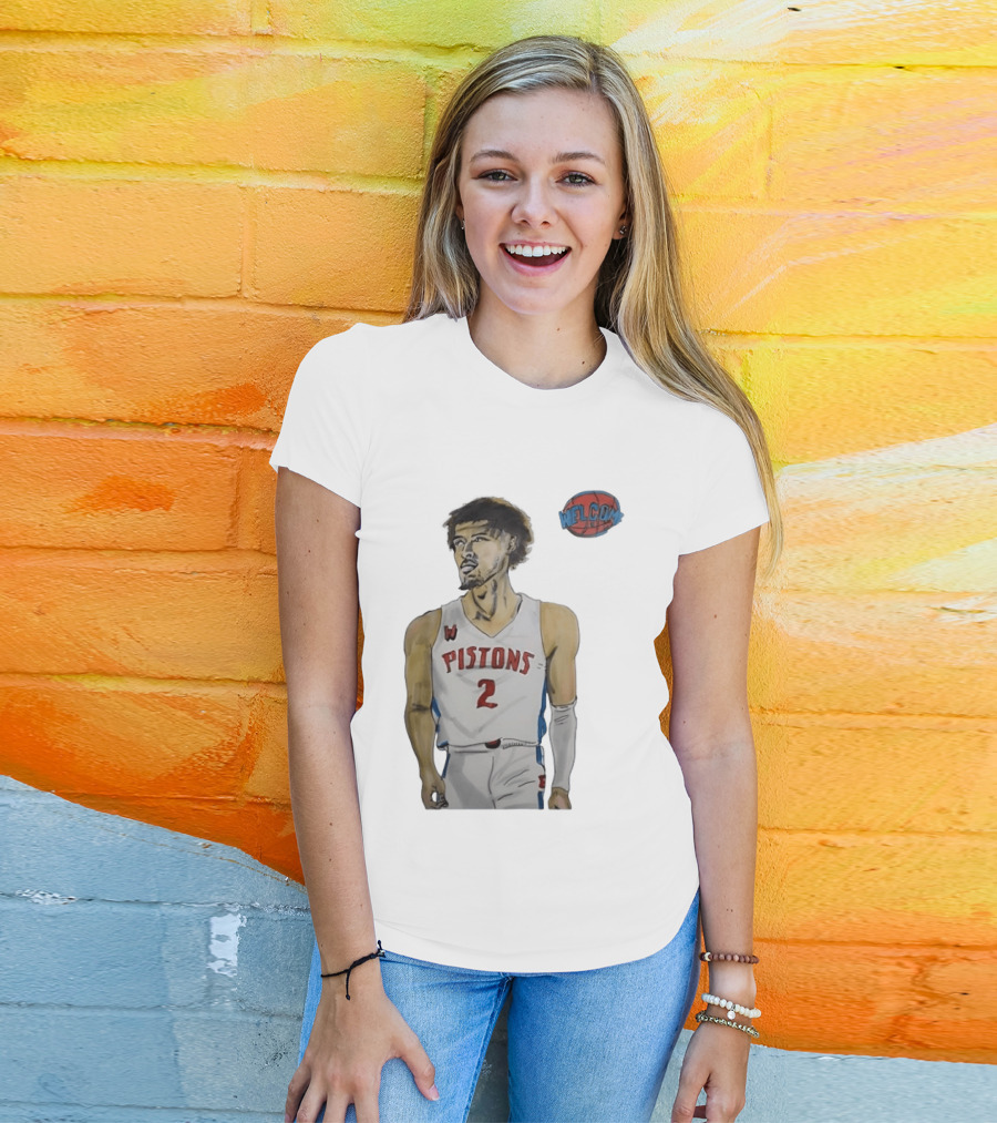 Cade Cunningham Welcome Detroit Pistons Hand Drawn Basketball Player Number 2 T-Shirt
