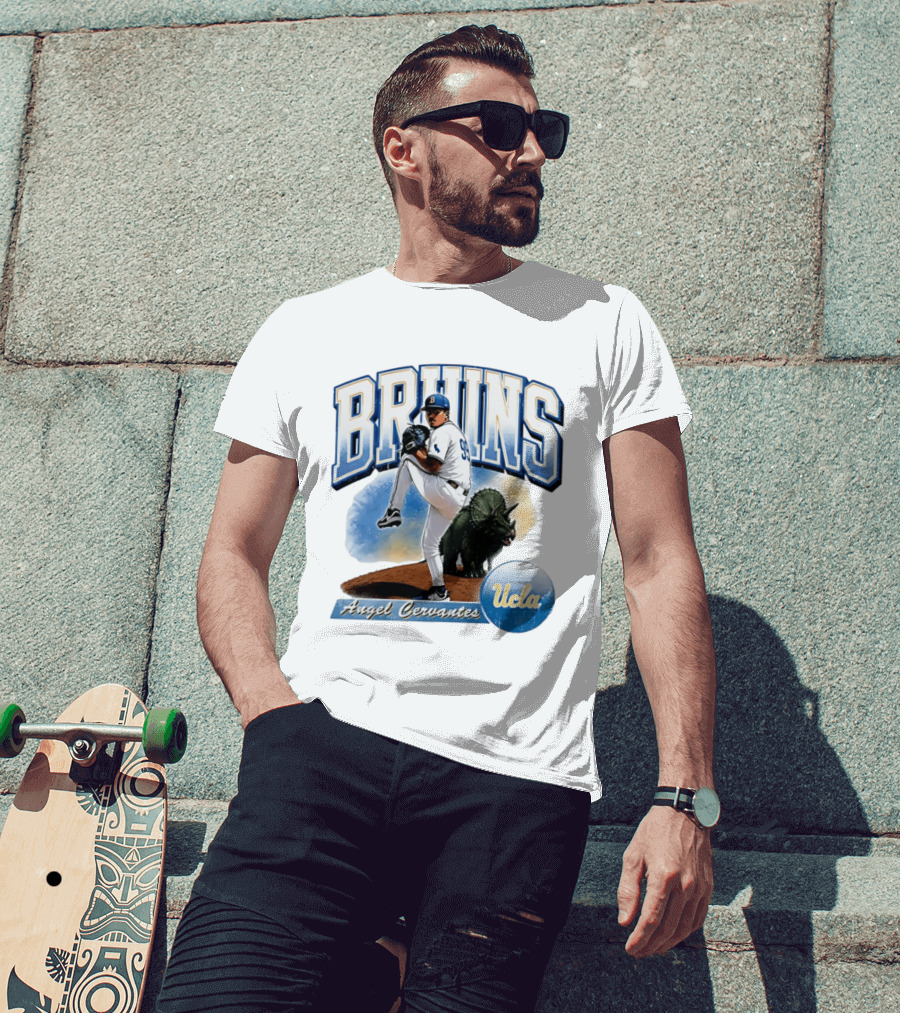 UCLA Bruins Angel Cervantes Baseball Player With Dinosaur T-Shirt