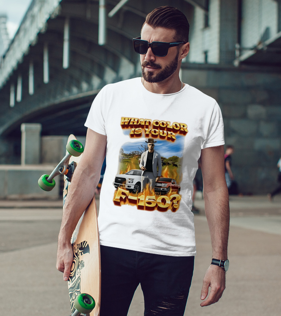 What Color Is Your F 150 Cowboy Fire Landscape T-Shirt