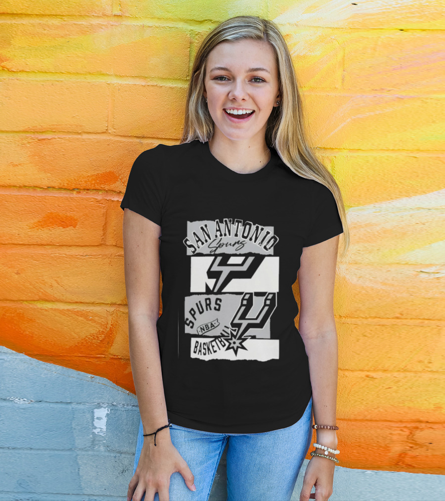 San Antonio Spurs In The Paint Vintage NBA Logoman Edition T-Shirt