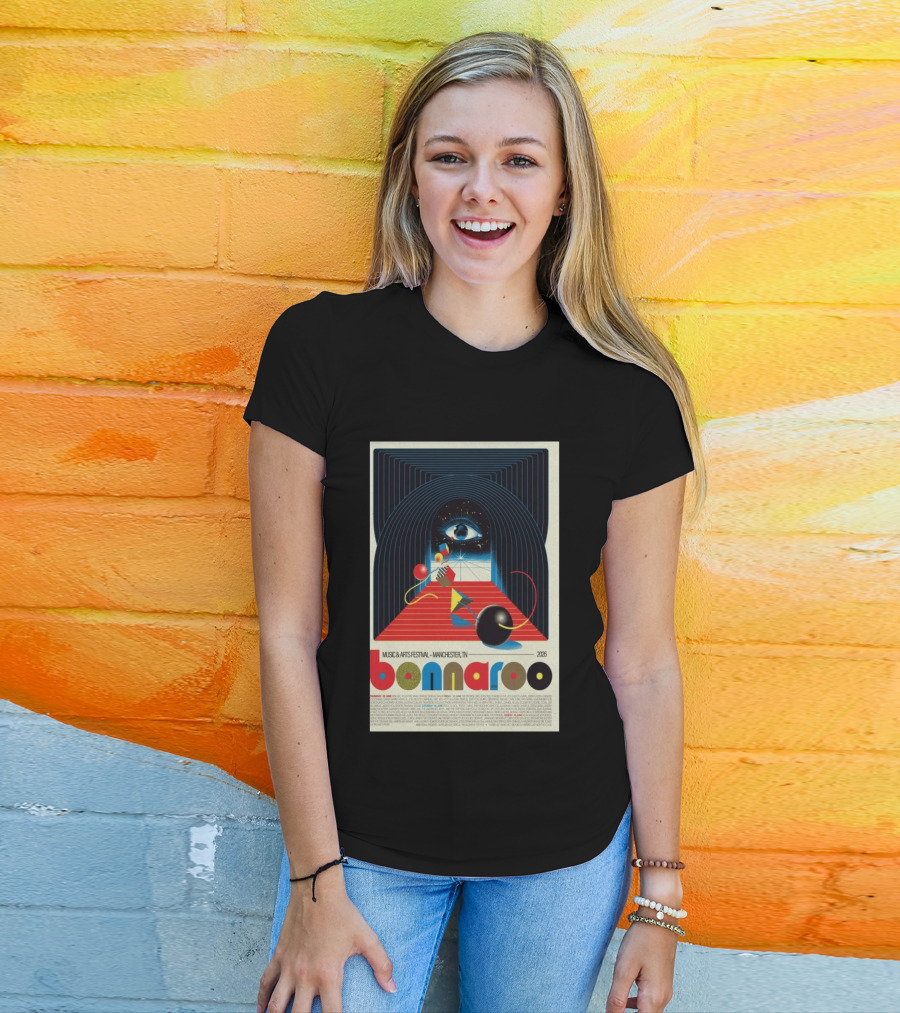Bonnaroo Music & Arts Festival 2026 Manchester TN June 11 14 Retro Eye T-Shirt